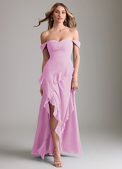 Azazie Sloane Bridesmaid Dresses Candy Pink A-Line Sweetheart Neckline Chiffon Dress image5