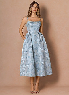 Maddie Isblå Midi klänning image3