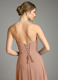 Azazie Ayla Abiti da Damigella Abito A-Line in Chiffon Scollo a Cuore Champagne Rosa image11