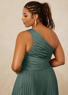 Christian Siriano Bridal for Azazie 1008 Bridesmaid Dresses Sea Moss A-Line One Shoulder Stretch Satin Dress image15