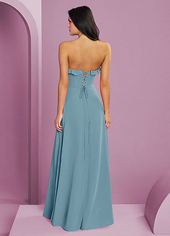 Barbie ♥ Azazie Bridesmaid Dresses Moody Blue A-Line Sweetheart Neckline Chiffon Dress image2