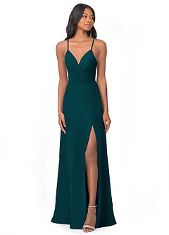 Azazie Everleigh Bridesmaid Dresses Pine A-Line Sweetheart Pleated Chiffon Dress image1