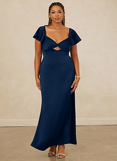 Christian Siriano Bridal for Azazie 1005 Brautjungfernkleider Etui Herzausschnitt Stretch-Satin Kleid Dunkelmarine image12
