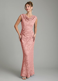Azazie Kieryn Bridesmaid Dresses Rosette Mermaid Pleated Floral Burnout Dress image5