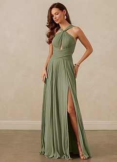 Christian Siriano Bridal for Azazie 1009 Bridesmaid Dresses Pistachio A-Line Pleated Chiffon Dress image8