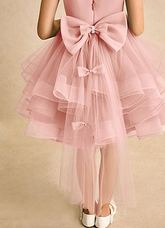 Azazie Tinie Blumenmädchenkleider Ballkleid Schleifen Tüll Kleid Rosettenrosa image7