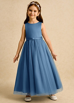 Azazie Lior Flower Girl Dresses Twilight Ball-Gown Pleated Tulle Dress image4