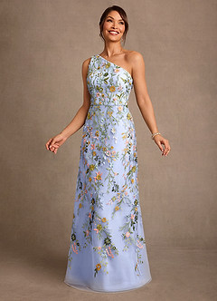 Azazie Bertie Mother of the Bride Dresses Ice A-Line Lace Dress image4