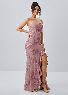 Ivelisse Dusty Lilac Lace Sweetheart Mermaid Dress image3