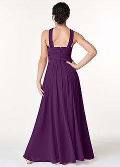 Azazie Kaleigh Junior Grape A-Line Pleated Chiffon Dress image2