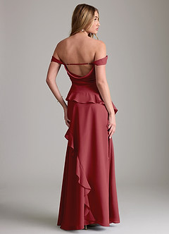 Azazie Sloane Bridesmaid Dresses Pomegranate A-Line Sweetheart Neckline Chiffon Dress image7