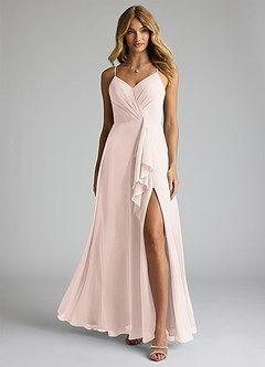 Azazie Akita Bridesmaid Dresses Rose Petal A-Line Chiffon Dress image3