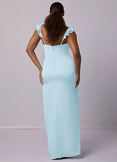 Barbie ♥ Azazie Bridesmaid Dresses Sheath Stretch Satin Floor-Length Dress image7