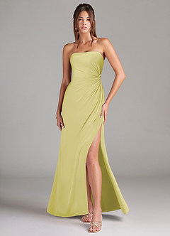 Azazie Aliani Bridesmaid Dresses Lemon Sorbet Sheath Strapless Chiffon Convertible Dress image1