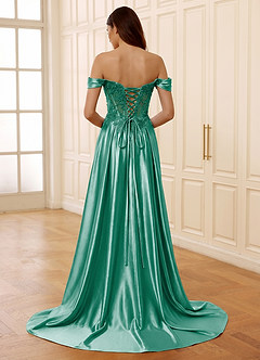 Rowane Basil Corset Rhinestone Sheer Lace Prom Dress image2