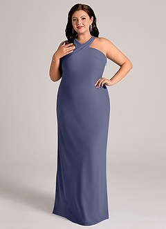 Azazie Doretta Bridesmaid Dresses Stormy Mermaid Pleated Chiffon Dress image9