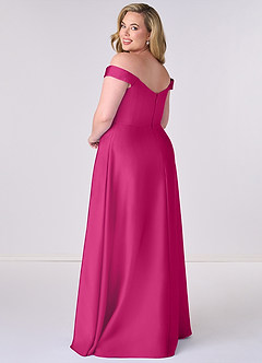 Barbie ♥ Azazie Bridesmaid Dresses Barbie Pink A-Line Off the Shoulder Stretch Satin Convertible Dress image8