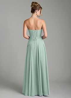 Azazie Gabriela Bridesmaid Dresses Agave A-Line Corset Chiffon Dress image8