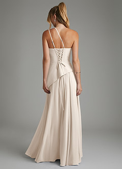 Azazie Holly Bridesmaid Dresses White Alabaster A-Line Corset Chiffon Dress image2