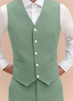 front James Matcha Structured Stretch Suit Vest