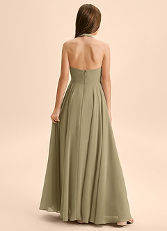 Azazie Kady Junior Moss Green A-Line Sweetheart Neckline Chiffon Dress image2