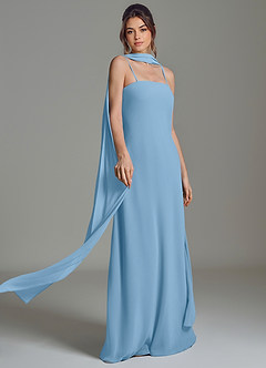 Azazie Ilana Bridesmaid Dresses Steel Blue A-Line Strapless Chiffon Dress image7