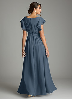 Azazie Daphne Modest Bridesmaid Dresses A-Line Ruffled Chiffon Floor-Length Dress image2