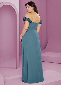 Barbie ♥ Azazie 신부 들러리 드레스 로제트 오프숄더 쉬폰 A라인 드레스 image12