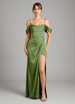 Azazie Johana Bridesmaid Dresses Juniper Mermaid Off the Shoulder Stretch Satin Convertible Dress image3