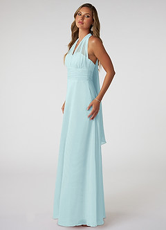 Azazie Fifi Bridesmaid Dresses Sea Glass A-Line Strapless Chiffon Convertible Dress image5