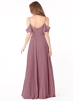 Azazie Lyney Bridesmaid Dresses Vintage Mauve A-Line Off the Shoulder Chiffon Dress image2