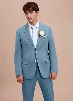 front Ethan Light Blue Refined Weave Suit Jacket