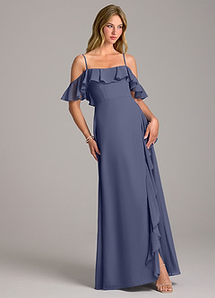 Azazie Aubrie Bridesmaid Dresses Stormy A-Line Off the Shoulder Chiffon Dress image5
