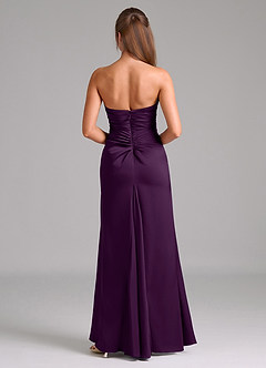 Azazie Lucille Bridesmaid Dresses Grape Mermaid Strapless Stretch Satin Convertible Dress image2