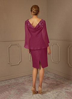 Azazie Carmela Mother of the Bride Dresses Mulberry Sheath Lace Chiffon Dress image4