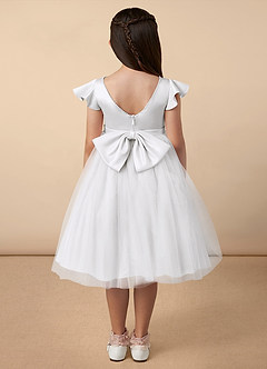 Azazie Aster Final Sale Dusty Rose A-Line with Sleeves Tulle Dress image4