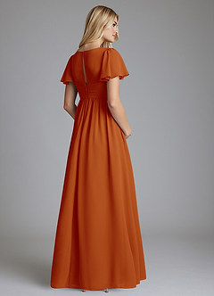 Azazie Verna Maternity Bridesmaid Dresses A-Line V-Neck Ruched Chiffon Floor-Length Dress image2