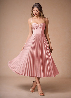 Léna Haze Pink Pleated Midi Dress image5