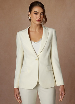 front Kennedy Ivory Performance-Blazer mit raffiniertem Webmuster