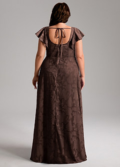 Azazie Bondi Brudepigekjoler En streg Sideslids Blomsterudbrændthed Gulv-længde Kjole image8