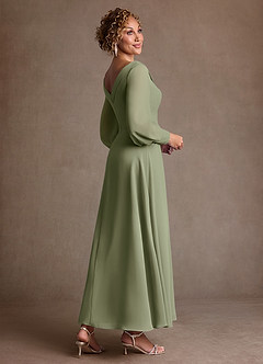 Azazie Paterson Mother of the Bride Dresses Pistachio A-Line Pleated Chiffon Dress image4