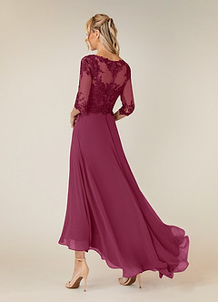 Azazie Monza Mother of the Bride Dresses Mulberry A-Line Lace Chiffon Dress image4