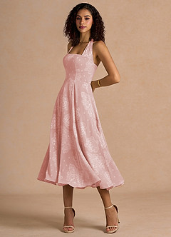 Adelise Powder Pink Midi Dress image3