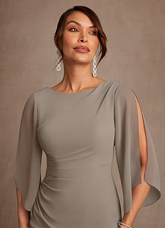 Azazie Anaheim Abiti per la Madre della Sposa Abito A-Line in Chiffon Plissettato Taupe image4