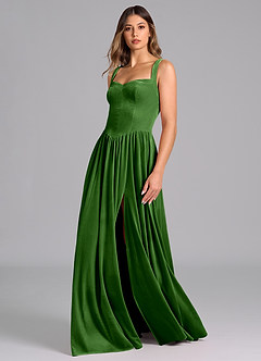Azazie Francis Bridesmaid Dresses Ivy A-Line Corset Velvet Dress image7