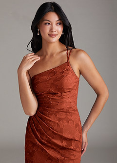 Azazie Eren Brudepigekjoler Skede En skulder Blomsterudbrændthed Gulv-længde Kjole image5