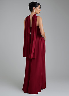 Azazie Alisha Bridesmaid Dresses Burgundy A-Line Corset Chiffon Dress image8