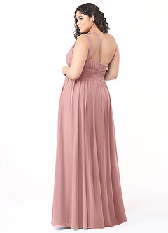 Azazie Molly Final Sale Dusty Rose A-Line One Shoulder Chiffon Dress image10