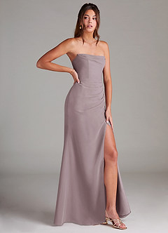Azazie Leonis Bridesmaid Dresses Dusk Sheath Strapless Chiffon Convertible Dress image8