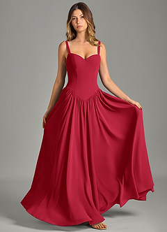 Azazie Evadina Suknie dla druhen Linia A Gorset Szyfon Do ziemi Sukienka image1